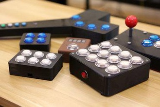 arcade düğmesi kumanda kutusu gadget adafruit kasa düğme klavye denetleyicisi oyun python devre 3d print model - Mito3D