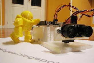 arduradar maker fai da te robot sensore a ultrasuoni arduino bluetooth android 3d print model - Mito3D