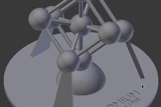 atomium - just out my tutorial youtube miniatures bruxelles br ssel brussels freecad blender 3d print model - Mito3D
