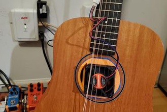 baby taylor 2 Gitarre Loch desmokifyer Lüfter montieren gadget Rauch-extractor 3d print model - Mito3D
