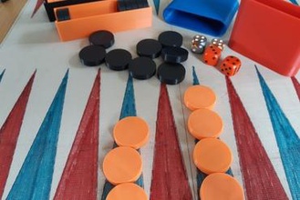 backgammon-set Spiele Spiel - Spielzeug backgammon Brettspiel 3d print model - Mito3D