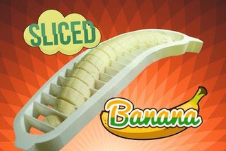 plátano de la segmentación su casa alimentos fruta rebanada cocina fácil el eficiente gadget no gasto tiempo tarta 3d print model - Mito3D