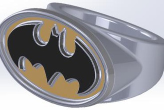 batman anel Impressora 3d de peças acessórios jóias 3d print model - Mito3D