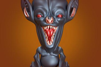 bate los juguetes de juguete designertoy batman monster la estatua escultura art blender3d ultimaker lowbrow 3d print model - Mito3D