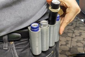 belt-mounted battery holder fashion backup power belt holster usb 3d print model - Mito3D