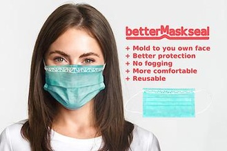 bettermaskseal moldable nose strip covid19 covid 19 surgical mask clip coronavirus pad seal 3d print model - Mito3D