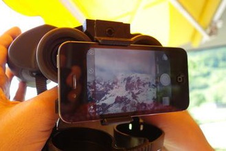 binocular phone mount gadget adapter holder smartphone 3d print model - Mito3D