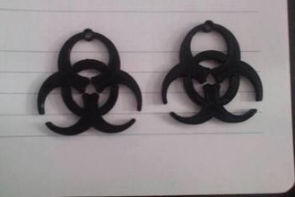 biohazard symbol jewelry keychain earrings necklace 3d print model - Mito3D