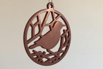 bird ornament medallion jewelry tree christmas x-mas 3d print model - Mito3D