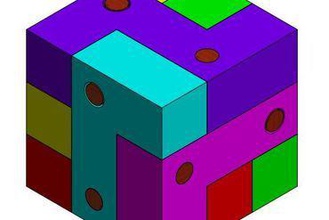 bloque de pin puzzle los juguetes rompecabezas teaser cerebro 3d print model - Mito3D
