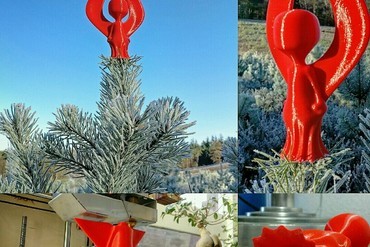blu albero topper cults3d la vostra casa di natale figurina angelo 3D print model - Mito3D