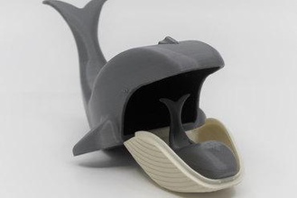 blue whale mama & baby - Spielzeug der Blaue Wal Niedlich box das sealife säugetier bewegliche Teile 3d print model - Mito3D