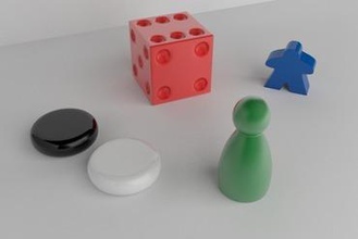 board game bits games boardgame d6 die dice go meeple 3d print model - Mito3D
