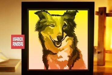 border collie lightbox For your home perro dog lampara lamp 3d print model - Mito3D
