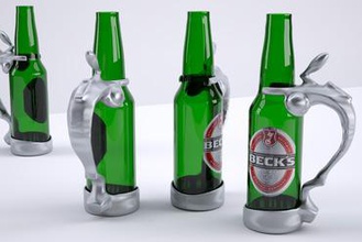 stein kolu şişe ev bira gözlük cam 3d print model - Mito3D