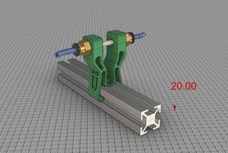 bowden el soporte del tubo de 20mm extrusión Impresora 3d piezas mejoras reversebowden ptfe la aluminio clip 3d print model - Mito3D