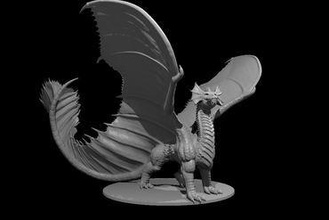 brass dragon updated Miniatures dungeons dragons 3d print model - Mito3D