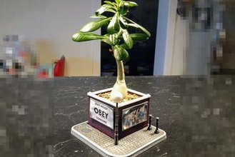 brickwall diorama planter art flower pot they live 3d print model - Mito3D