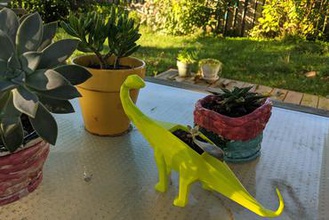 brontosaurus flower pot your home dinosaur planter succulent houseplant 3d print model - Mito3D