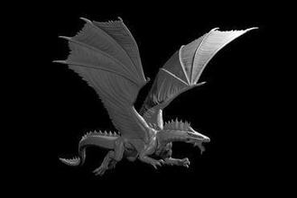 bronze dragon updated Miniatures dungeons dragons 3d print model - Mito3D