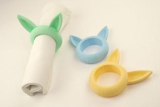 bunny napkin ring your home rabbit spring easter entertaining rings 3d print model - Mito3D