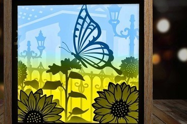 farfalla girasole giardino luce scatola per tuo casa mariposa lampada lightbox lampara 3D print model - Mito3D