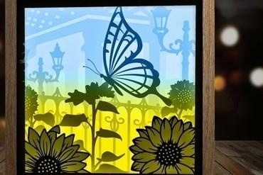 butterfly sunflower garden light box For your home mariposa lamp lightbox lampara 3d print model - Mito3D