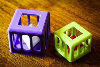 kafesli tetrahedron bulmaca oyuncaklar beyin teaser piramit tetra hücre 3d print model - Mito3D