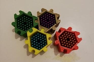 caja exagonal modulable toys box imanes magnets encaje machiembrado union 3d print model - Mito3D
