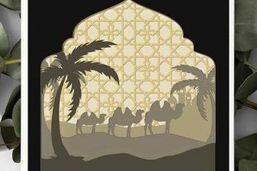camellos caja ligera tu hogar casa lampara lámpara Desierto desierto camello palmeras 3d print model - Mito3D