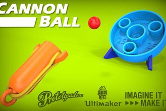 cannon juego de pelota los juguetes juguete el cañón la bola ruber banda listo imprimir destino 3d print model - Mito3D