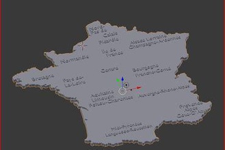 carte de la france et r les régions l'éducation 3d print model - Mito3D