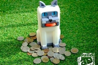 Katze Münze Bank Spielzeuge Schweinchen 3d print model - Mito3D