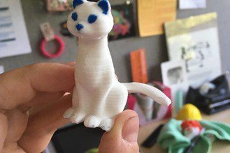 kedi küçük pembe burun çift ekstruzyon Minyatürler yavrusu heykelcik hayvan 3d print model - Mito3D