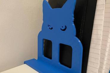 Katze Separator Bücherstand Ikea Schreibtisch 34mm Linnmon 3D print model - Mito3D