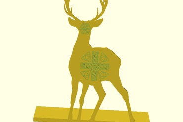 1 celtic geyik ev dekorasyon hayvan av 3D print model - Mito3D