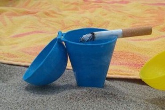 cenicero de playa la gadget fumar el hábito tabaco mar 3d print model - Mito3D