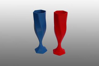 champagne glass hexagonal your home 3d print model - Mito3D