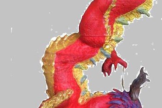 chiniese dragón art fuego en la nube 3d print model - Mito3D