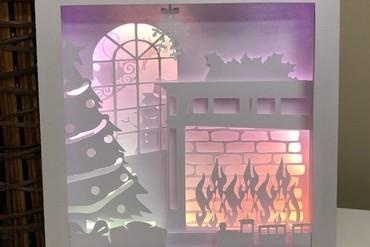 christmas fireplace lightbox For your home ornament lights light lampara lamp 3d print model - Mito3D