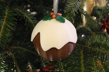 pudín de navidad decoración del árbol su casa ultimaker 3d cura xmas las bayas festiva días festivos la formación hielo hojas 3D print model - Mito3D