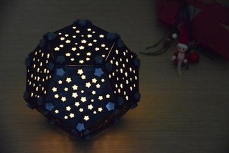 Noël voûte dodécaèdre abat jour éclairage étoiles 3d print model - Mito3D