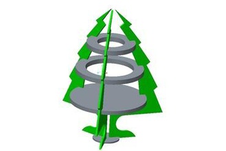 christmastree pixelring holder art 3d print model - Mito3D