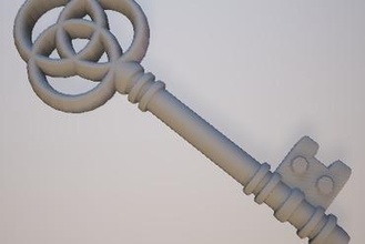 fornido decorativo llave diseño 1 steampunk joyería colgante pendiente 3d print model - Mito3D