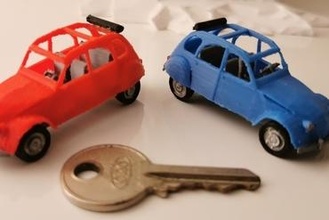 Citroën 2cv minuscule voitures anciennes conçu ed sept7 art 3d print model - Mito3D