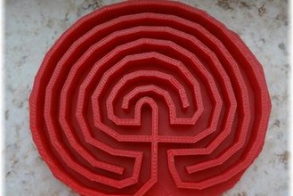 classical round seven path labyrinth 3d printer parts enhancements 3d print model - Mito3D