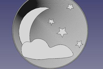 bulutlu ay screencover sanat bulutlar yıldız mse4777 3d print model - Mito3D