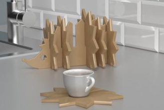 coasters set hedgehog created selfcad your home solutions improvement 3d modeling printed design 3d print model - Mito3D