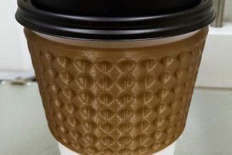 coffee tea cup sleeve - dimpled your home disposable insulator 3d print model - Mito3D