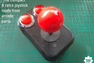 compact retro joystick arcade parts Games 3d print model - Mito3D